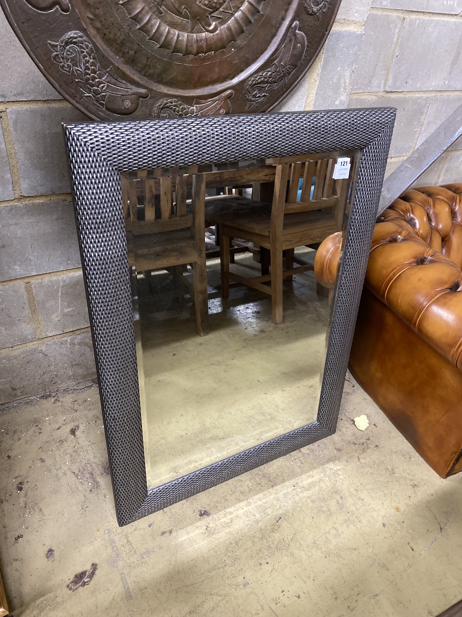 A modern rectangular wall mirror, width 72cm, height 100cm